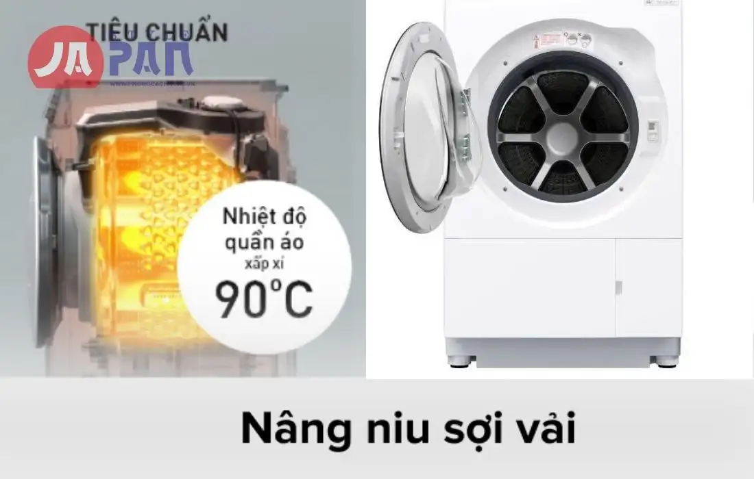 Máy giặt panasonic nội địa Nhật mới NA-LX129C Model 2024 5 Công nghệ sấy nhiệt Hayafuwa