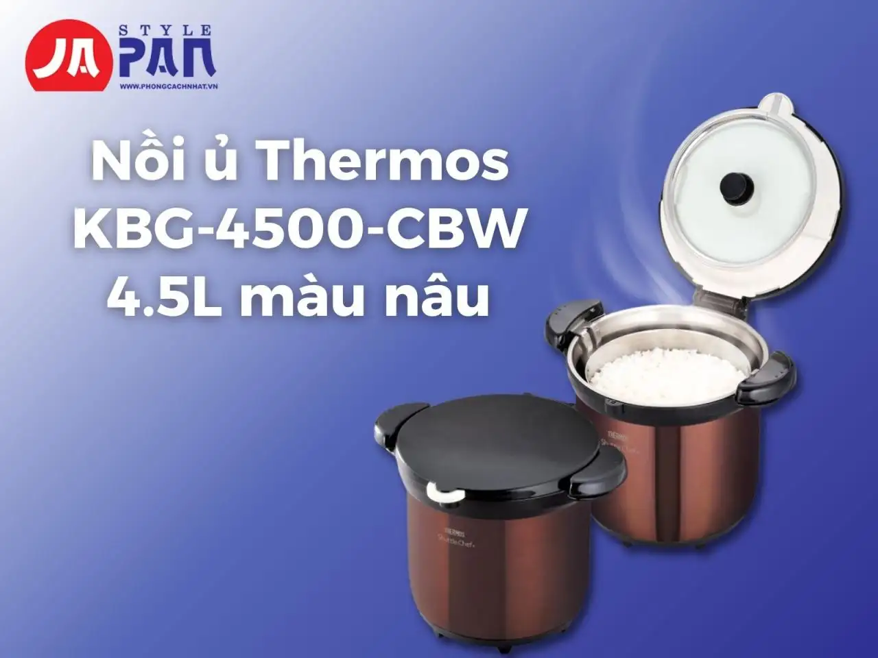 Nồi ủ Thermos KBG-4500-CBW 4.5L màu nâu | Sản phẩm cao cấp nội địa Nhật
