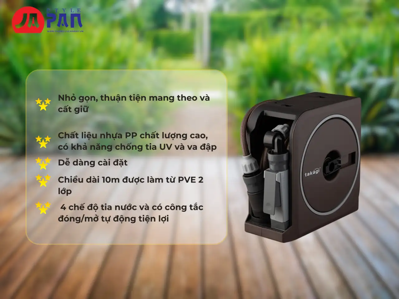 Đặc điểm nổi bật của vòi tưới cây đa năng Takagi RM1110BR 10m