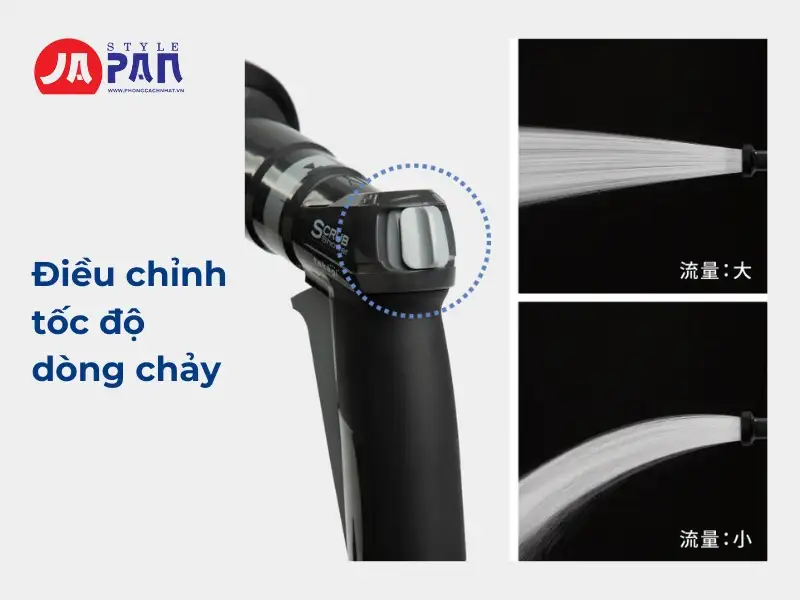 Điều chỉnh tốc độ dòng chảy bằng núm vặn trên tay