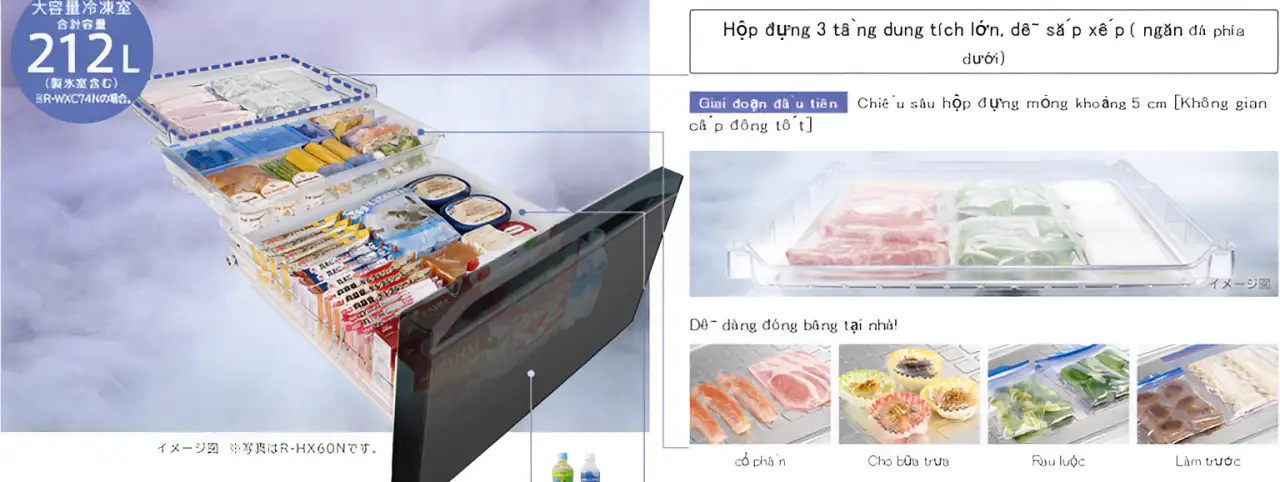 Ngăn đông lạnh lớn và chức năng làm lạnh nhanh