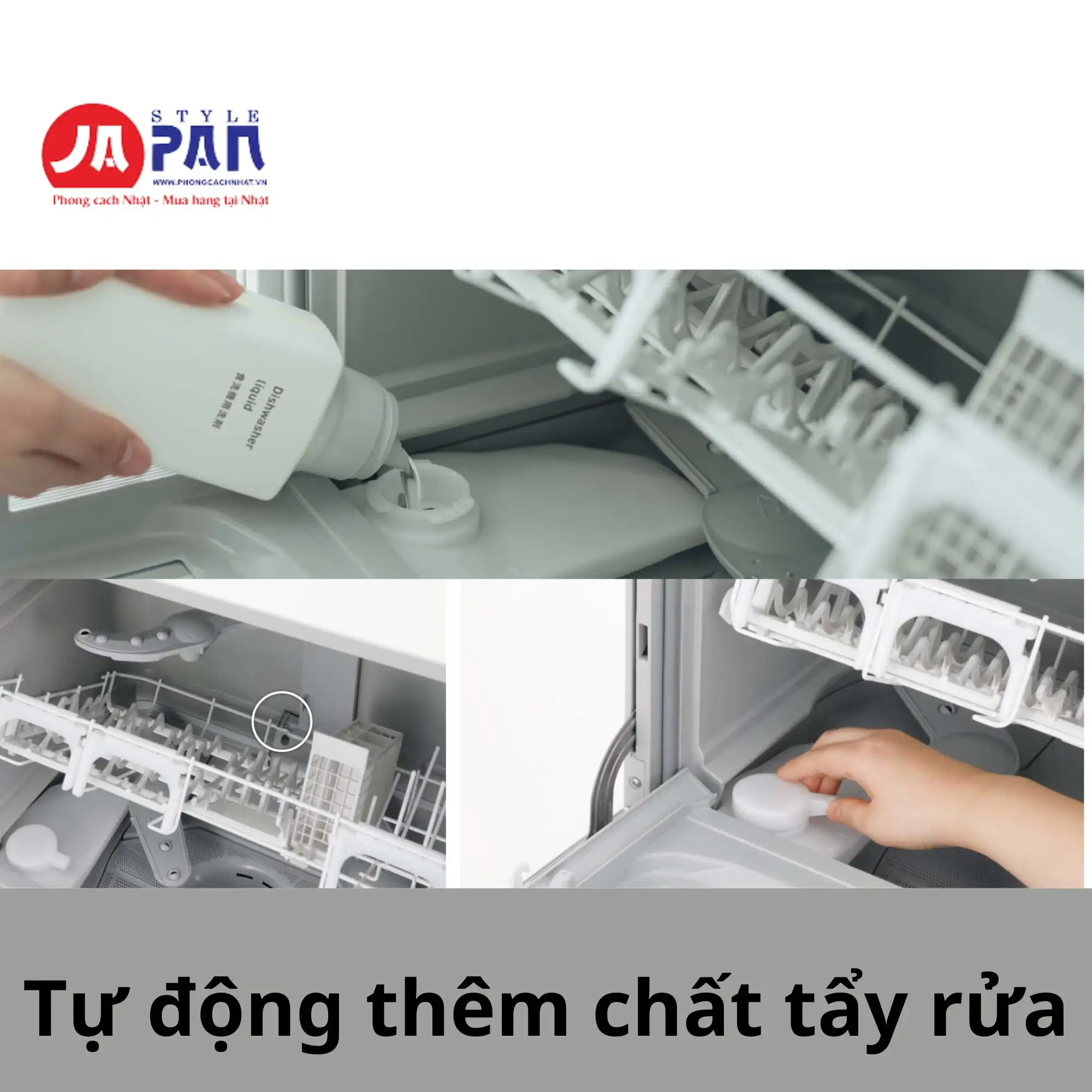 Máy rửa bát Panasonic NP-TZ500-S Màu bạc 4 Tính năng tự động đo lường và thêm chất tẩy rửa tiện lợi