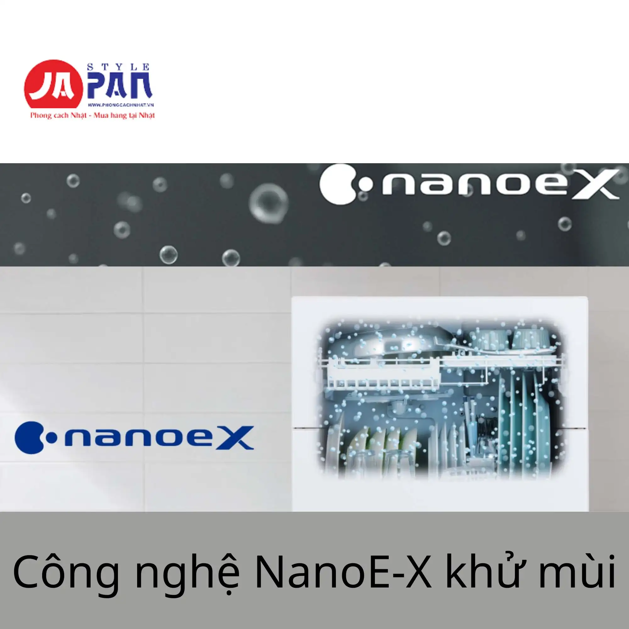Máy rửa bát Panasonic NP-TZ500-S Màu bạc 5 Công nghệ nanoE-X độc quyền tiêu diệt đến 98% vi khuẩn
