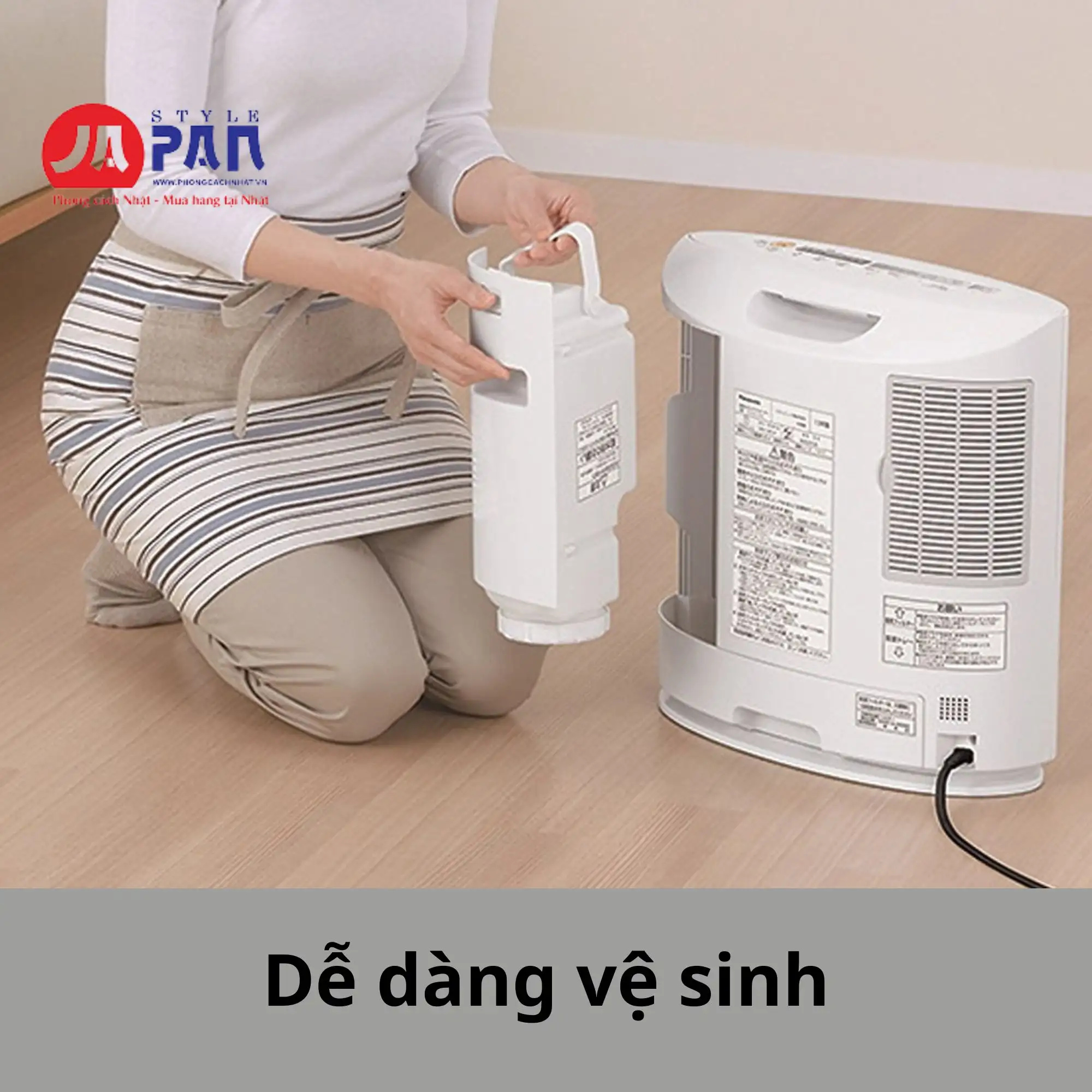 Máy sưởi gốm Panasonic DS-FKX1206-H | Kèm tạo ẩm 3 Người dùng có thể dễ dàng vệ sinh, thay nước