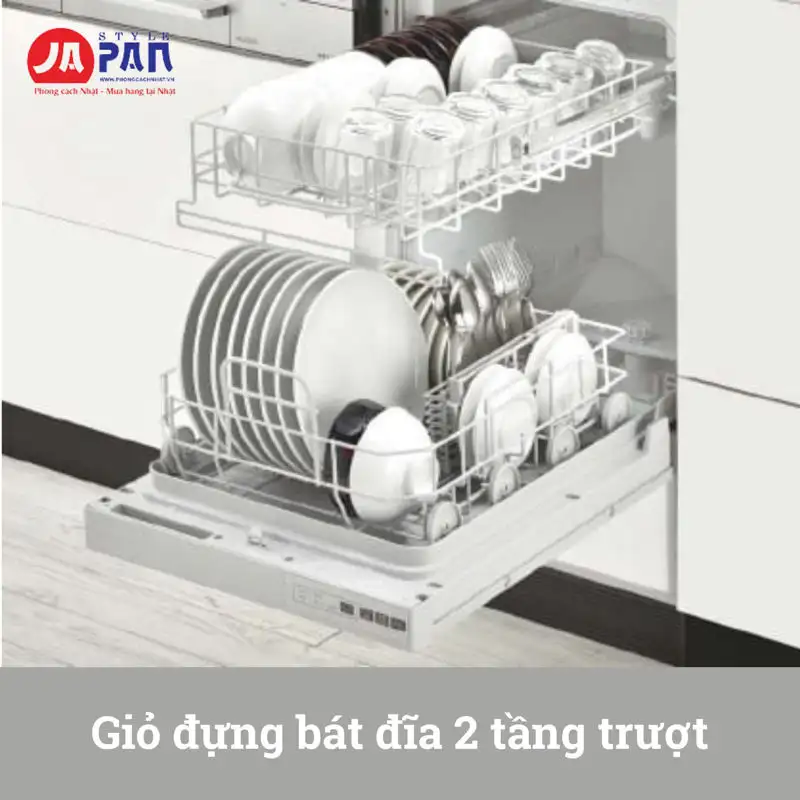 Máy rửa bát Rinnai RSW-F403C-SV màu bạc | 8 bộ 2 máy rửa bát Rinnai RSW-F403C-SV